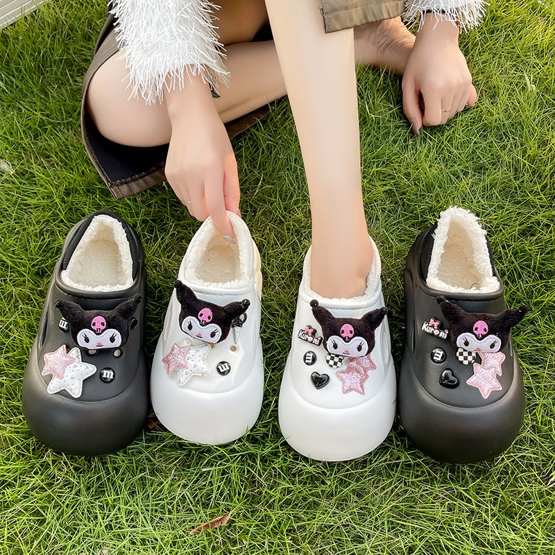 New Winter Cotton Slippers Fleece-Lined Thick Moon Shoes Soft Bottom Non-Slip Home Slippers Winter Can Be Worn 2024 - Image 5